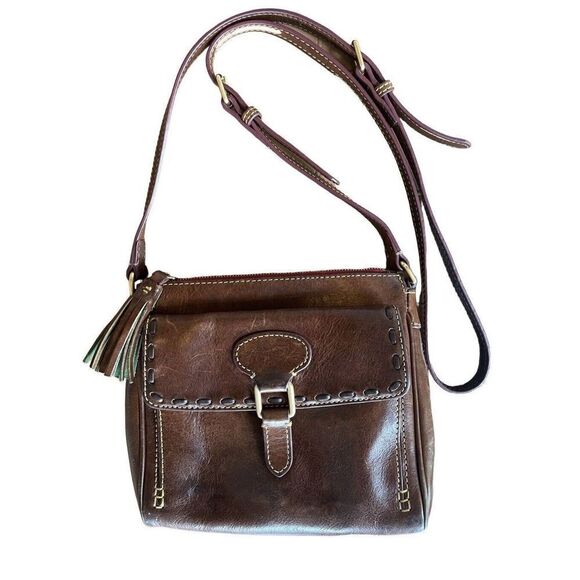 Dooney & Bourke Florentine Pocket Crossbody 8L975 CS Leather Chestnut Gentle Use - Picture 2 of 15